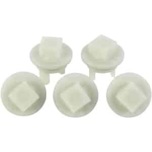 Allecta - Accessoires Thuis Keuken Vleesmolen - Tungsten Zwart Plastic - 5 Stuks - Stopverf Wit - Gear Mouw Fit - Onderdelen