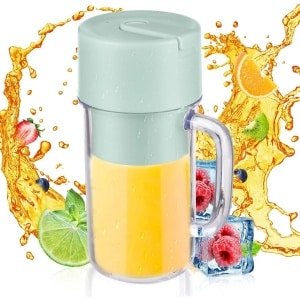 Allecta - Elektrische USB-sapmixer 340 ml, Draagbare Smoothiemixer met 6 Messen voor Thuis Keuken Kantoor Reizen Outdoor