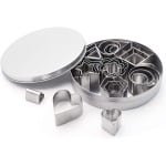 Allecta - Geometrische Koekjessnijders Set van Roestvrij Staal - 24 Stuks met 8 Vormen - DIY Bakken - Keuken Accessoires