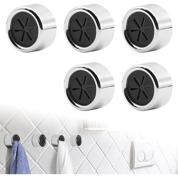 Allecta - Handdoekhouder zonder boren, 5 stuks, camping accessoires, must-have gadgets, keuken en caravan accessoires, praktisch en handig.