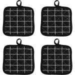 Allecta Hittebestendige Pannenlappen Katoen - Warmtebestendig - Multifunctioneel - Keuken Accessoires - Kookliefhebbers - Zwarte Pannenhouders.