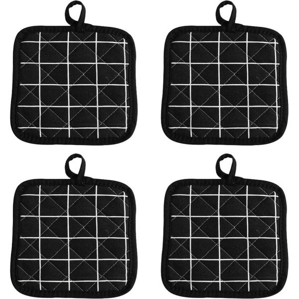 Allecta Hittebestendige Pannenlappen Katoen - Warmtebestendig - Multifunctioneel - Keuken Accessoires - Kookliefhebbers - Zwarte Pannenhouders.