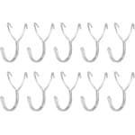 Allecta - Pegboard-haken set van 10 stuks, roestvrij staal, 3,3 cm afstand, display haken, metaal, hangende organizer, garage kantoor keuken winkel accessoires, zilverkleurig