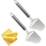 Allecta - Roestvrij stalen kaasrasp set, kaasrasp en kaasmes voor harde en halfzachte kazen, keuken accessoires met 2 stuks.