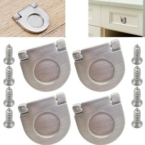 Allecta - Roestvrijstalen onzichtbare handgrepen - Set van 4 - Kast accessoires - Met schroeven - 35 mm - Keuken - Slaapkamer - Meubels - Trekken