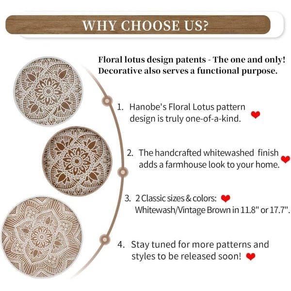 Allecta - Rustieke Decoratief Houten Dienblad voor Salontafel - Boerderij Decor - Keuken Accessoire - Boho Stijl - Houten Serveerblad Bediening - Bruin Middenstuk - Ottoman Decoratie - Rond Dienblad - Landelijke Sfeer