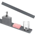 Allecta - Siliconen antislip mat keuken en spoelbak grijs 70x5x0,5 cm - keuken accessoire, kraanbeschermer, wastafelmat.