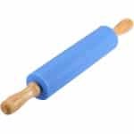 Allecta - Siliconen deegroller met houten handvat voor bakken, taartdeeg, pizza - anti-aanbakoppervlak - 30 cm - keuken accessoire.