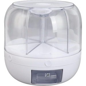 Allecta - Transparante Graanopbergdoos met 6 Compartimenten voor Droge Voeding - Keuken Accessoire voor Granen, Bonen en Rijst - 13.2lb