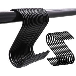 Allecto Plus: 20 S-haken voor hangende potten en pannen - Zwart metaal - Keuken & slaapkamer accessoires