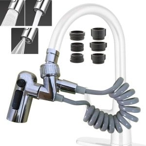 Allecto Plus - Kraanbeluchter Keuken met Draaibare Sproeikop en Verlenging - Handige Tap Sproeier voor Waterkraan - 360° Draaibare Kop - Keukenkraan Accessoire met Adapter