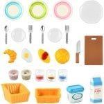 Allecto Plus - Miniatuur eten en accessoires voor poppenhuis, kerstdiner decoratie en mini-keuken