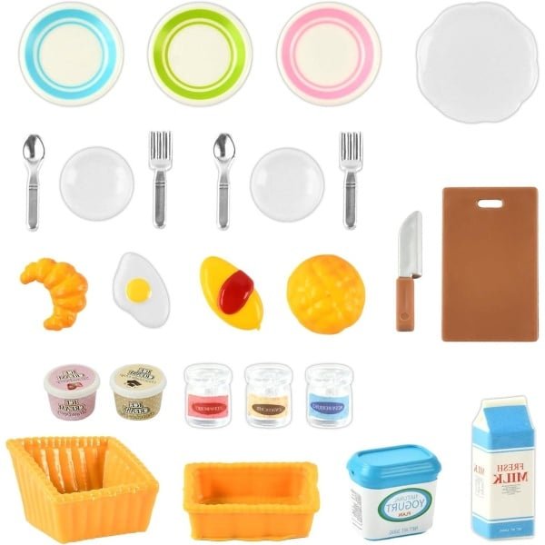 Allecto Plus - Miniatuur eten en accessoires voor poppenhuis, kerstdiner decoratie en mini-keuken