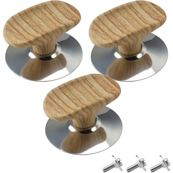 Allecto Plus - Universele Potdekselknoppen van Bakelietmateriaal - 3 Stuks - Geschikt voor Pannendeksels - Keuken Accessoires