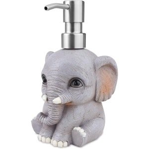 Allecto plus - Cartoon olifant hars zeepdispenser voor bad en keuken - Leuke dierenprint - Accessoire voor vloeibare zeep