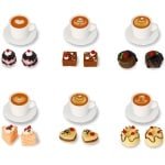 Allecto plus - Poppenhuis accessoires 24-delig miniatuur eten voor keuken - kabouter - koffiekop - cake - dessert - theekransje - DIY