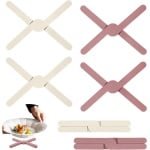 Allecto plus - Siliconen pannenonderzetters 6 stuks, hittebestendig, inklapbaar, pan, potten, hete pannen, keuken accessoires.