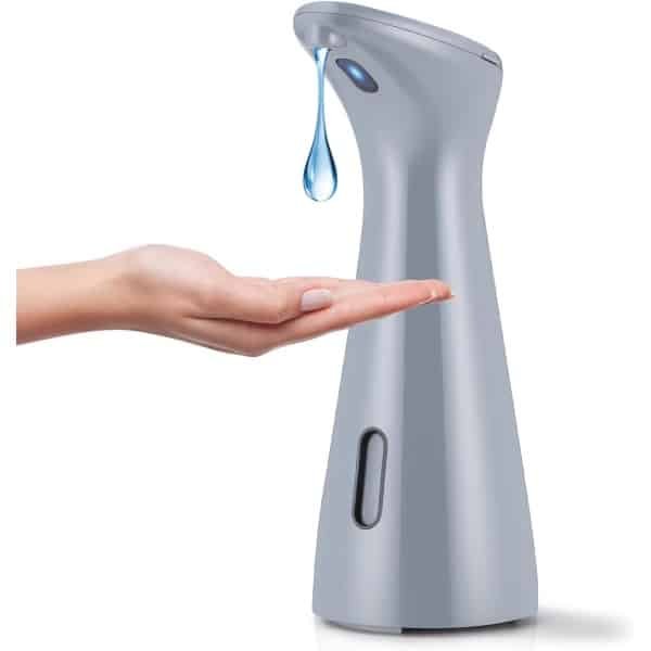 Automatisch Zeepdispenser met sensor infrarood, No Touch 200ml elektrische zeepdispenser, IPX6 waterdichte automatische vloeibare zeepdispenser voor keuken, badkamer, school, hotel, Grijs