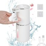 Automatische Handzeepdispenser elektrische zeepdispenser- wandbevestiging met sensor- 380 ml- oplaadbaar- schuimzeepdispenser- keuken- badkamer- school