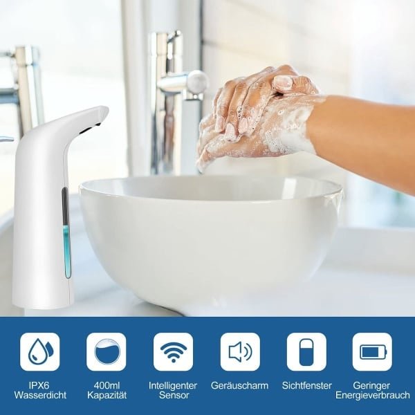 Automatische Zeepdispenser 400 ml sensor IPX6 waterdichte vloeibare lotion elektrische zeepdispenser - keuken badkamer toilet