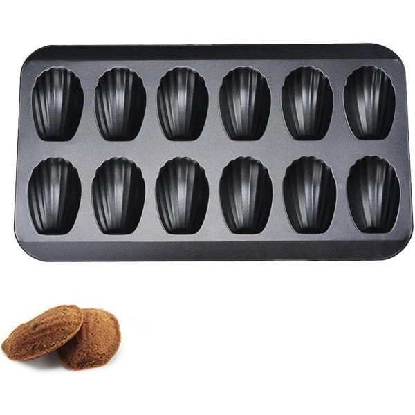 Bakvorm voor Madeleine, Silicone Vorm voor Schelpgebak, Zwarte Bakvorm voor Nog Lekkerder Voedsel - Keuken Accessoire met Antiaanbaklaag