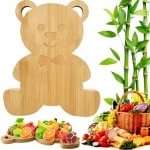 Bamboe Snijplank Beer - Houten Keuken Accessoire voor Charcuterie en Baby Shower