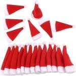 Bestekzakjes Kerstmuts - 20 stuks - Servies Houder Tas - Kerst bestekmutsjes - Woondecoratie - Kerstdecoratie - Accessoires Keuken Servies Holde - Bestek - Mes & Vork - 12×6cm - Rood