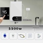 Boiler-5500W elektrische boiler-direct verwarmend-badkamer, keuken, tankloze boiler-Wit