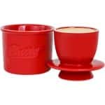 Botervloot - Rood - botervloot met deksel -botervloot keramiek - Watergekoelde Botervloot Met Waterlijn - Keramische Boterbel Voor Smeerbare Boter - Cadeau Voor De Keuken - Keuken Accessoires - Keuken Tools - Franse Botervloot