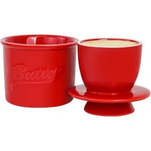 Botervloot - Rood - botervloot met deksel -botervloot keramiek - Watergekoelde Botervloot Met Waterlijn - Keramische Boterbel Voor Smeerbare Boter - Cadeau Voor De Keuken - Keuken Accessoires - Keuken Tools - Franse Botervloot