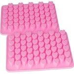 ByShane - Set van 2 Hartvormige Siliconen ijsblokjes Bakvormen - 55 Hartvormige Bakvormen - Chocolade Cakevorm DIY - Keuken Accessoires - BPA-vrij
