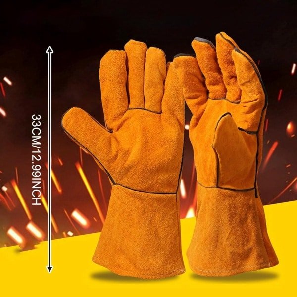 Candala paar grillhandschoenen, 33 cm ovenhandschoenen, hittebestendig, lashandschoenen, grillhandschoenen, ovenwanten, accessoires BBQ voor barbecue, open haard, bakken, keuken