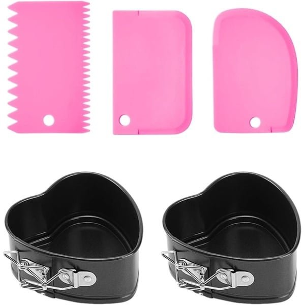 Cosensi - Bakvorm met 2 Hartvormige en 3 Schraper Accessoires voor Creatieve keuken Creaties
