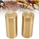 Cosensi - Gouden Kruidenpot RVS Kruiden Shaker voor Keuken Koken - Peper Zout Suiker - Moet Accessoire met Schroef Open Top