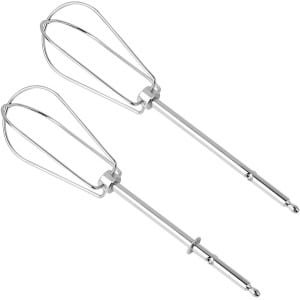 Cosensi - Keuken Garde Set van 2 Stuks in Zilverkleurig - Universele Mixer voor Eieren - Links en Rechts Draaiend - Bakken en Koken Accessoires