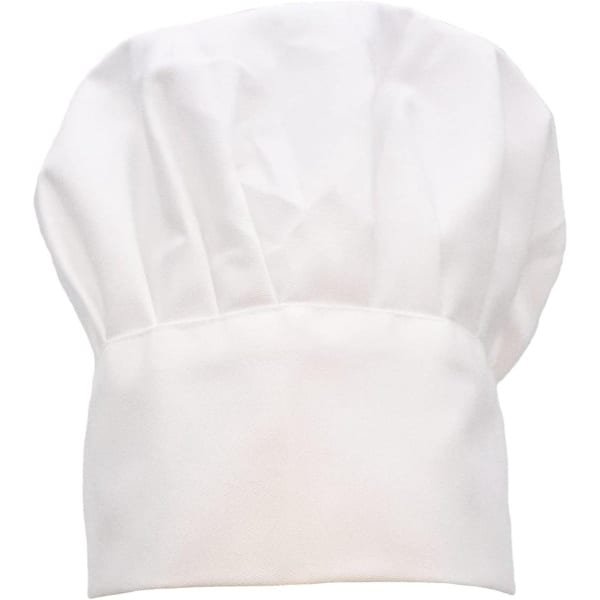 Cosensi - Koksmuts - Wit - Voor Koken en Bakken - Verkleedkleding - Schort en Bakaccessoires - Chef-kokskostuum - Hoed - Keuken - Accessoires - One Size - Verstelbaar