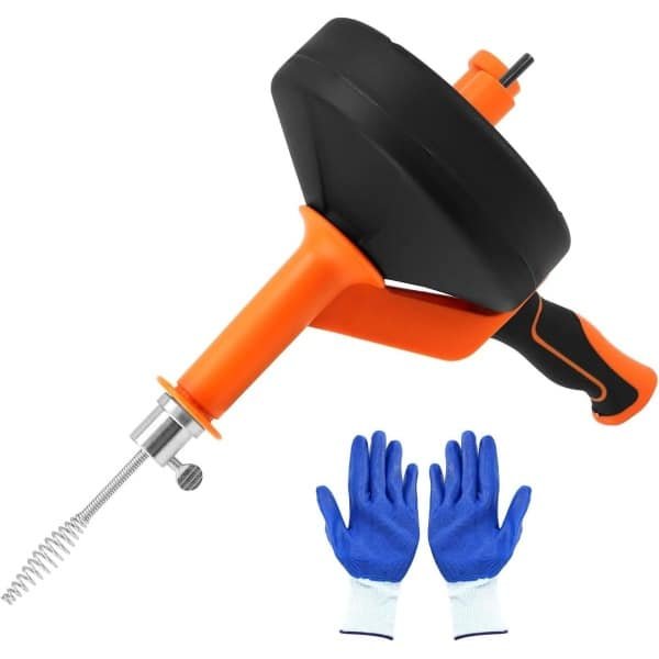 Cosensi - Pijpreinigingsspiraalset 7.5m, Afvoerreiniger met Handschoenen, Handmatige en Elektrische Reiniging, Keuken Badkamer Douche Gootsteen