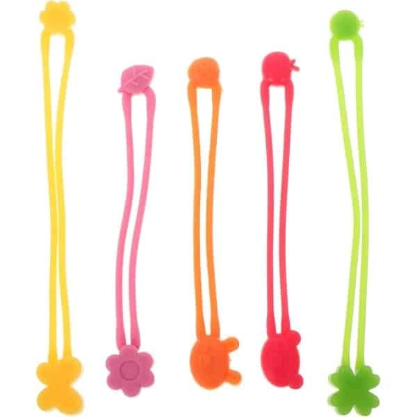 Cosensi - Siliconen Elastische Banden Set van 5 voor Bento Box - Herbruikbare Kleurrijke Keuken Accessoires voor Voedselopslag en Decoratie