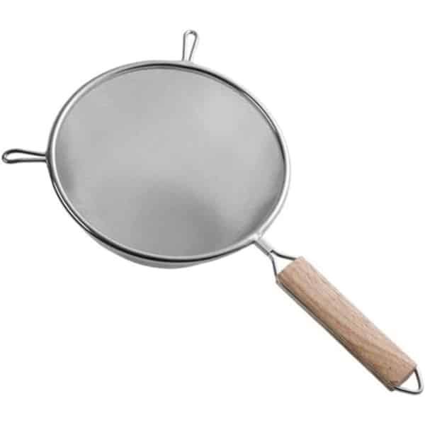 Cosensi - Zeef met houten handvat van roestvrij staal - 16cm Diameter - Keuken Accessoire