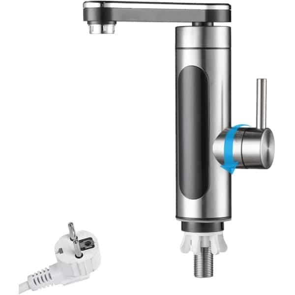 Directe Warme Waterkraan - Tankloze Elektrische Roteerbare Kraan, 3300W LED Digitaal Display, Geschikt voor Keuken en Camper