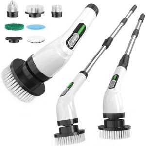 Draadloze Elektrische Spinschrobber voor Badkamer en Keuken - Krachtige Reinigingsborstel met Lange Steel