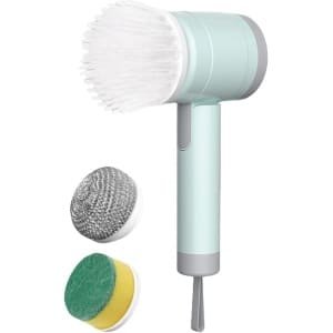 Draadloze elektrische schoonmaakborstel - Oplaadbaar en opvouwbaar ontwerp - Voor badkamer, keuken en afwas - KRasvrije reiniging met 3 vervangbare koppen - Inclusief LED-indicator en opbergstandaard (groen)