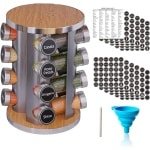 Draaibaar Kruidenrek Set met 16 Potten en Accessoires voor Keuken