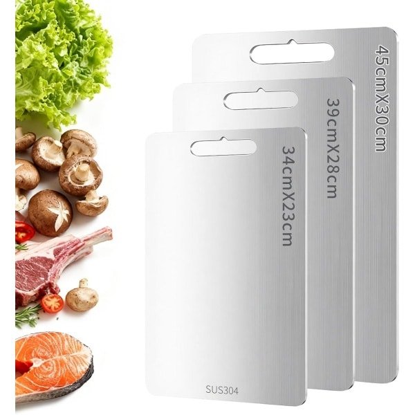 Dubbelzijdige RVS Snijplank Groot - Extra Dik & Hygiënisch Keuken Accessoire