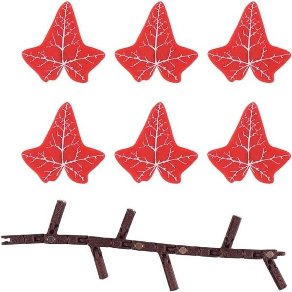 Egoods - 3D Kunstmatige Klimop Koelkastmagneten Grappige Novelty Plant (Rood) - Keuken Decoratie Accessoires