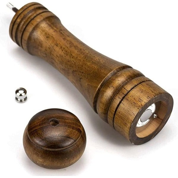 Egoods - Houten Zout en Peper Molen Set met Verstelbare Keramische Rotor 8" - Keuken Accessoire - Kookgerei