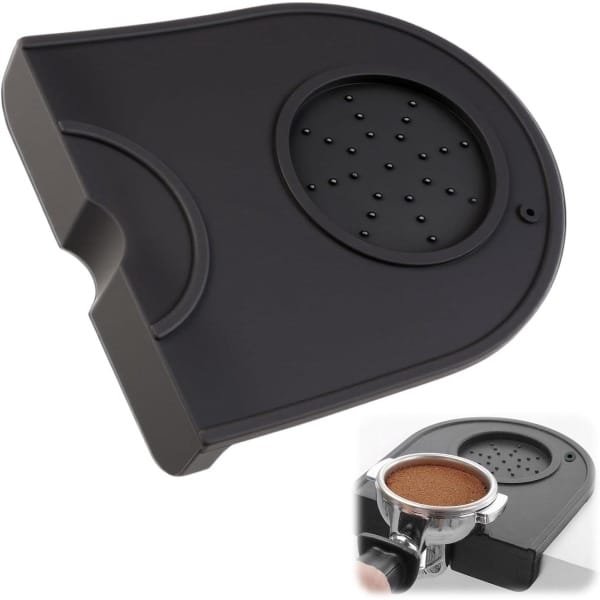 Egoods - Koffiestampermat 14 x 12.5 cm, Siliconen met Randbescherming, Anti-Slip, Barista Accessoire, Keuken, Koffiebar