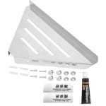 Egoods - Roestvrijstalen Driehoekige Douche Hoekplank - Opbergplank Badrek - Douche Accessoire voor Thuis Hotel Keuken - Muurbevestiging - Zilveren Polijstafwerking - Punch-vrij