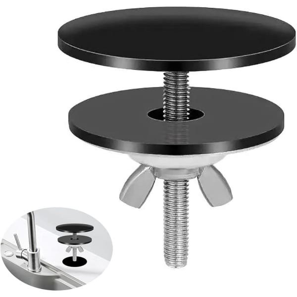 Egoods - Roestvrijstalen Gootsteenafdekking voor Gootsteengaten - Zwart - Keuken - Wastafel Accessoire