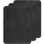 Egoods - Siliconen afdruipmat zwart 30x40 cm - servies afdruipmat - droogmat - hittebestendige siliconenmat - keuken accessoire - servies drogen - glazen drogen.